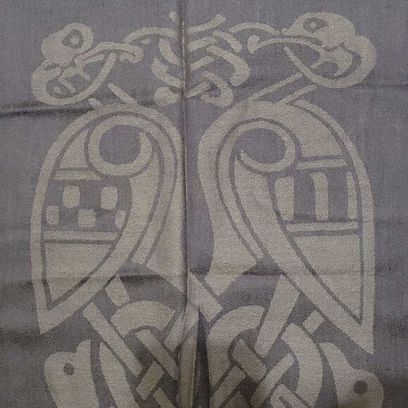 Patrick Francis Celtic Knot Scarf 100% Pashmina 70" Charcoal Gray Book of Kells - Picture 7 of 16